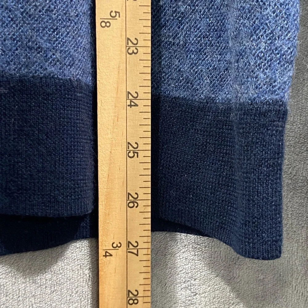 Brooks Brothers Extra Fine Merino Wool Sweater Mens Large Blue Quarter ¼ Zip